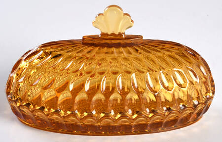 Thumbprint Colonial Amber Oval Covered Butter