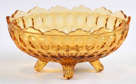 Thumbprint Colonial Amber Oval Candy Dish, No Lid