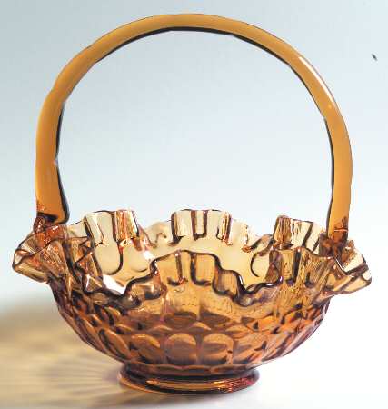 Thumbprint Colonial Amber #4438 Thumbprint 8" Basket