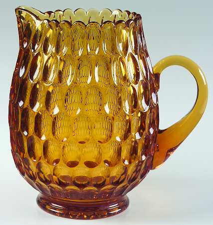 Thumbprint Colonial Amber 64 Oz Pitcher
