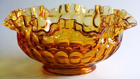 Thumbprint Colonial Amber 8" Round Bowl
