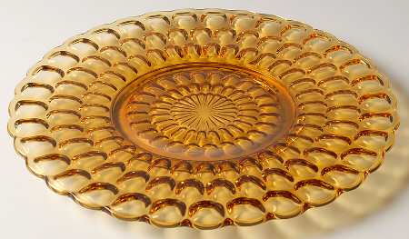 Thumbprint Colonial Amber Luncheon Plate
