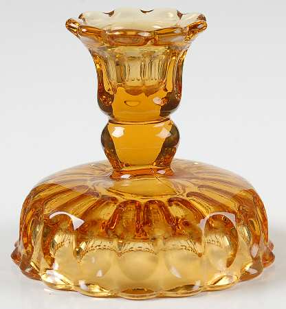 Thumbprint Colonial Amber 3" Single Light Candlestick