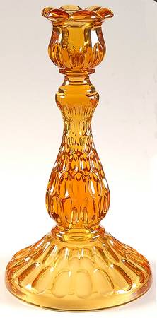 Thumbprint Colonial Amber 8" Single Light Candlestick