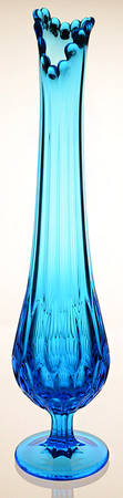 Thumbprint Colonial Blue 12"-16" Swung Bud Vase