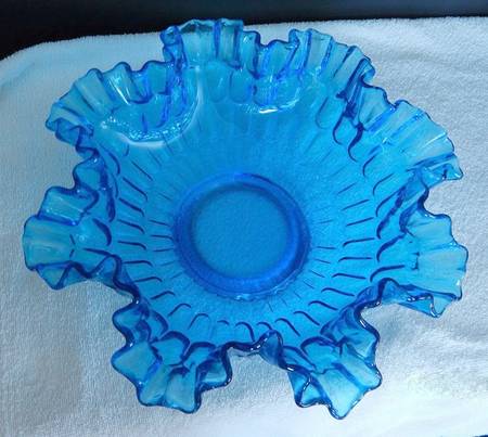 Thumbprint Colonial Blue 12" Round Bowl