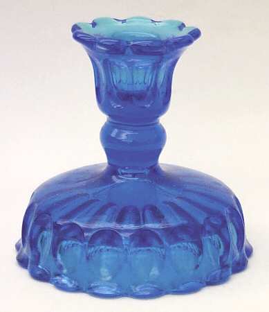 Thumbprint Colonial Blue 3" Single Light Candlestick