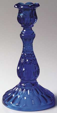 Thumbprint Colonial Blue 8" Single Light Candlestick