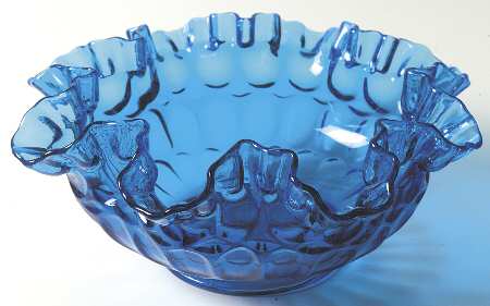 Thumbprint Colonial Blue 8" Round Bowl by Fenton