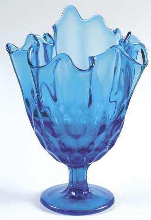 Thumbprint Colonial Blue 8" Handkerchief Vase