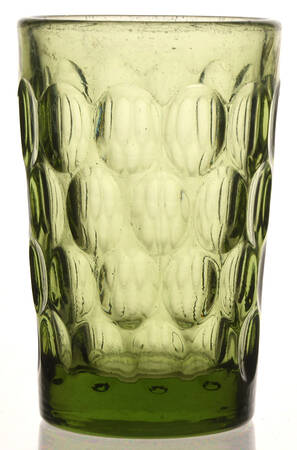 Thumbprint Colonial Green Flat Juice Glass