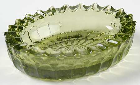 Thumbprint Colonial Green Oval Ashtray