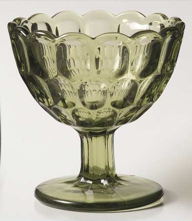 Thumbprint Colonial Green Bowl for Chip & Dip Set