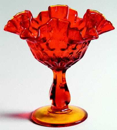 Thumbprint Orange Round Compote (Height X Width)