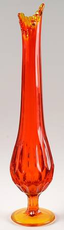 Thumbprint Orange 12"-16" Swung Bud Vase