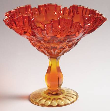 Thumbprint Orange Round Compote (Height X Width)