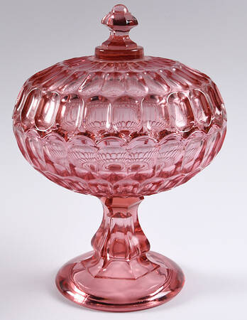 Thumbprint Colonial Pink Anniversary Bowl & Lid