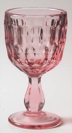 Thumbprint Colonial Pink Wine Glass by Fenton