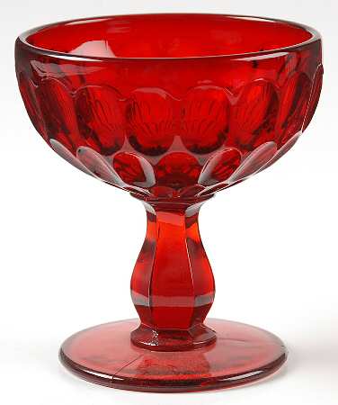 Thumbprint Ruby Champagne/Tall Sherbet by Fenton