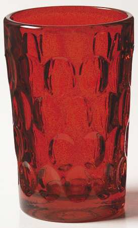 Thumbprint Ruby Flat Juice Glass by Fenton