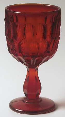 Thumbprint Ruby Wine Glass by Fenton
