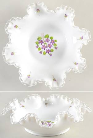 Violets In The Snow 9" Round Bowl