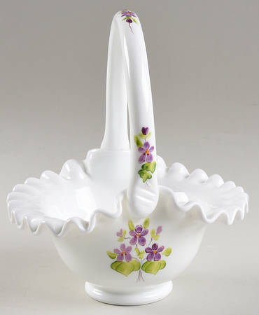 Violets In The Snow #7237/203 Crests 7" Basket