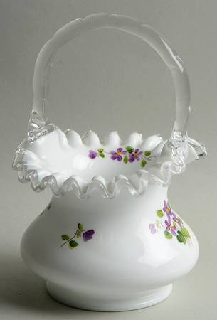 Violets In The Snow #7437 Crests 8" Basket