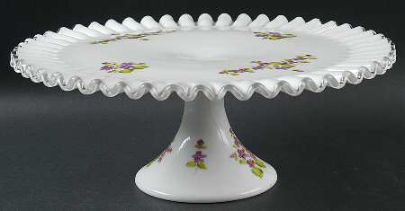Violets In The Snow Cake Stand