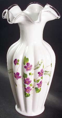 Violets In The Snow 11" Flower Vase