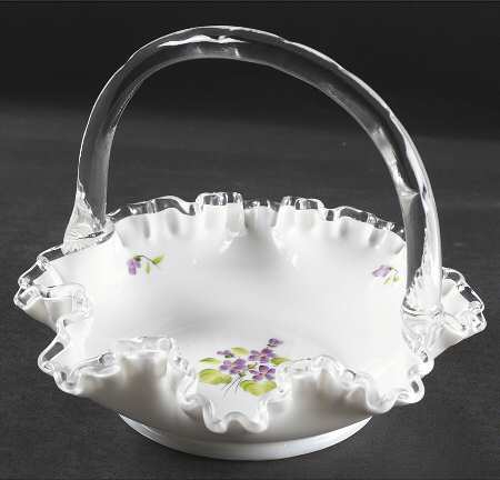 Violets In The Snow #7336 Crests 6" Basket