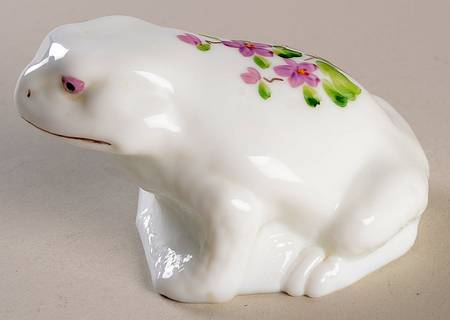 Violets In The Snow Frog Figurine