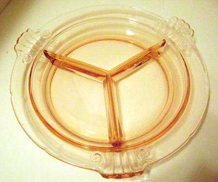 2470 Pink 9" 3 Part Round Relish