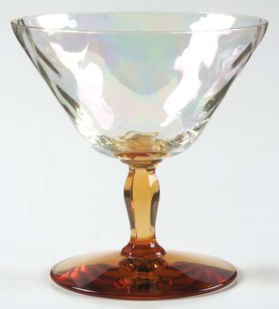 5082-5282 Amber (Iridized Bowl) Low Sherbet