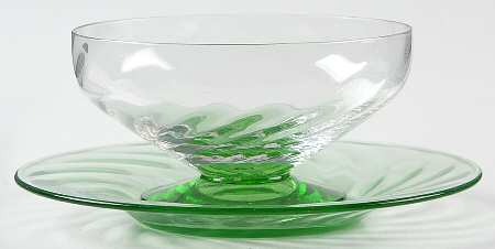 5082-5282 Green (Green Stem) Finger Bowl & Underplate