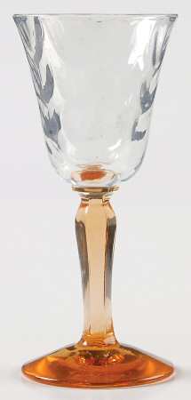 5093 Amber (Optic Loop, Amber Stem) Cordial Glass