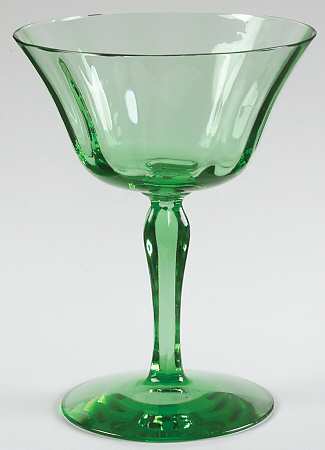 5093 Green (Regular Optic) Champagne/Tall Sherbet