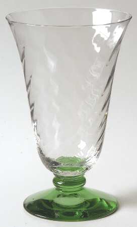 5093 Green Base (Swirl Optic) Footed Tumbler