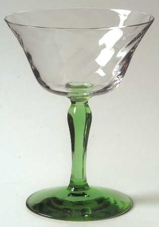 5093 Green Base (Swirl Optic) Champagne/Tall Sherbet