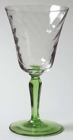 5093 Green Base (Swirl Optic) Wine Glass