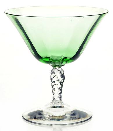 5097-5297 Green (Green Bowl, Clear Stem) Low Sherbet