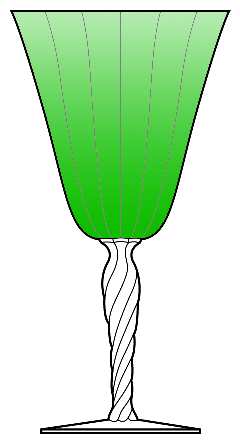 5097-5297 Green (Green Bowl, Clear Stem)