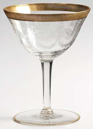 766-1 (Etched, Gold) Champagne/Tall Sherbet