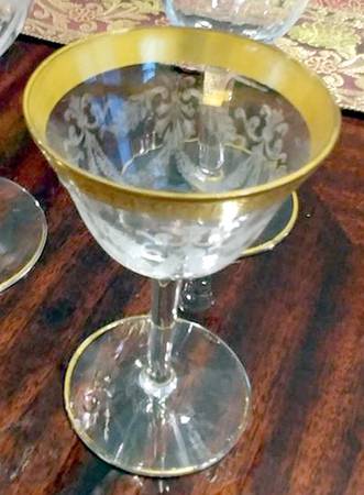 766-1 (Etched, Gold) Low Sherbet
