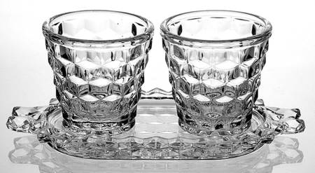 American Clear (Stem 2056) Jam Pots with Tray, No Lids