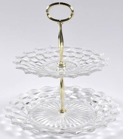 American Clear (Stem 2056) 2 Tier Serving Tray HC