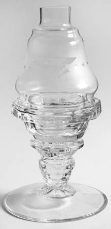 American Clear (Stem 2056) Candle Lamp & Chimney w/Peg and Cup