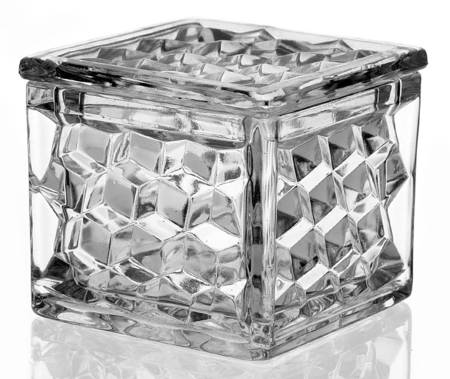 American Clear (Stem 2056) Square Puff Box with Lid
