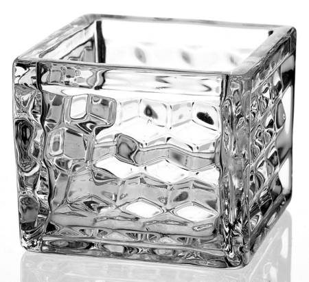 American Clear (Stem 2056) Square Puff/Sugar Cube No Metal Lid