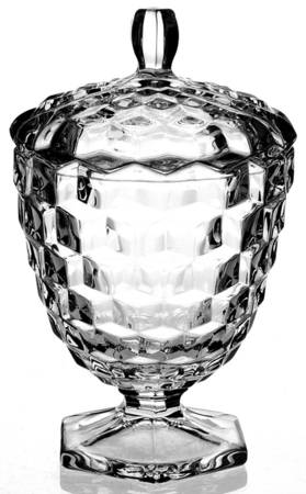 American Clear (Stem 2056) Hex Footed Candy Dish with Lid
